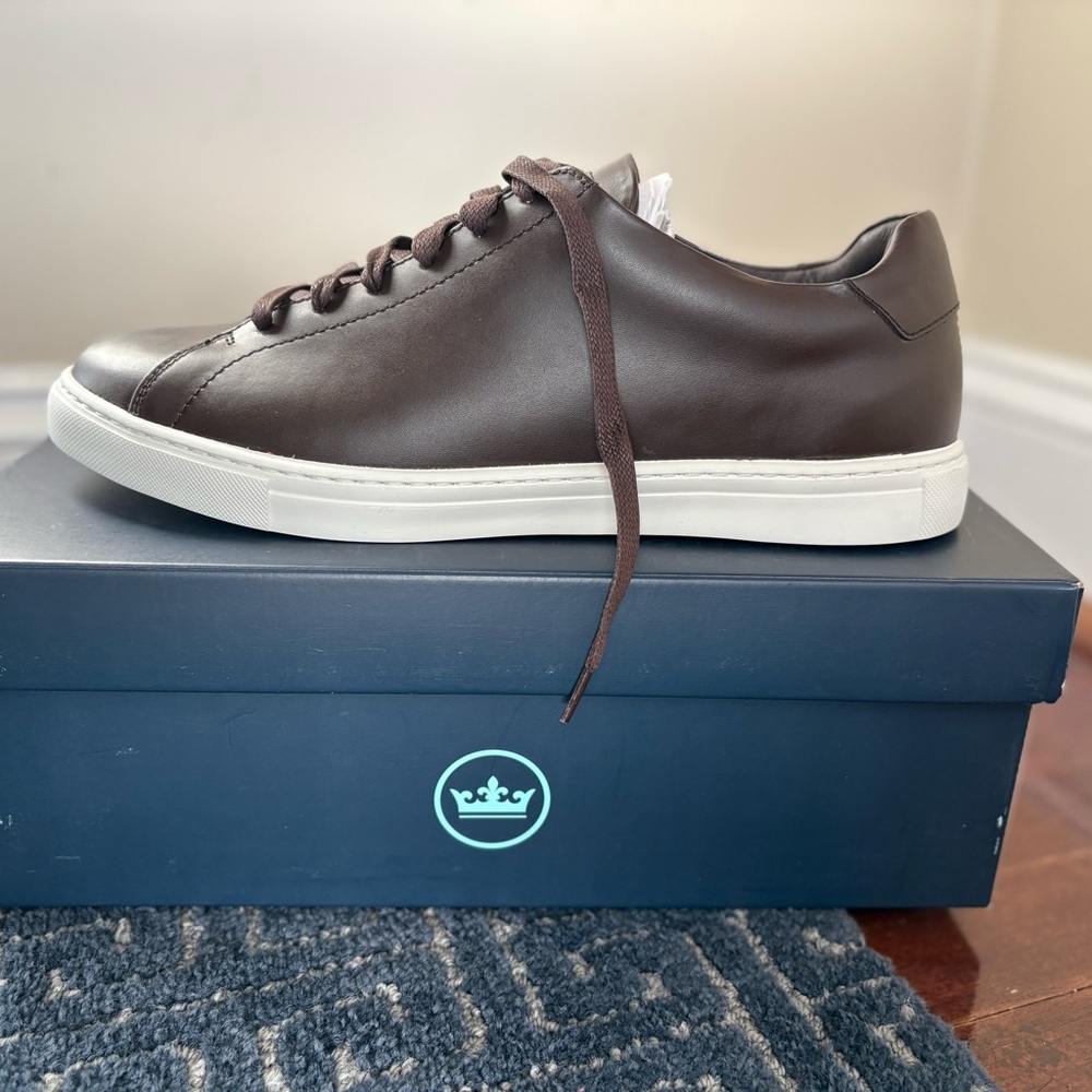 Peter Millar Dark Brown Leather Sneakers